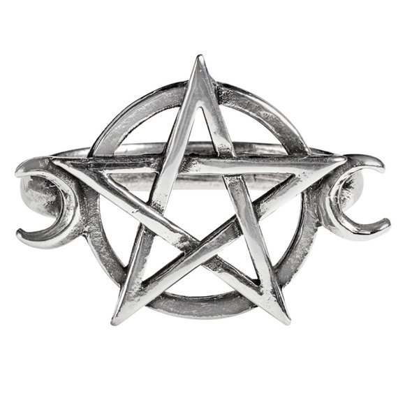 Alchemy Gothic Jewelry - Alchemy Gothic Wiccan Pentagram Goddess Ring 6-9.5 NWT